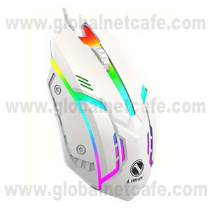 MOUSE USB CON LUZ GAMING BLANCO 100% Nuevo